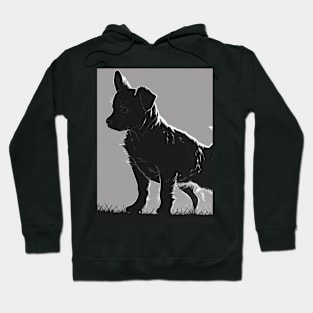 Puppies Shadow Silhouette Anime Style Collection No. 83 Hoodie